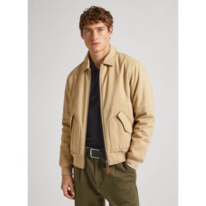 PEPE JEANS - Aviatorjasje - Beige - Katoen - Korte Lengte