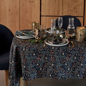 Bedrukt tafelkleed in gewassen katoen Majari LA REDOUTE INTERIEURS.  materiaal. Maten 150 x 300 cm. Blauw kleur