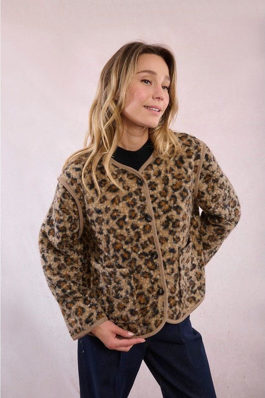 Molly BRACKEN Tussenjas  cognac / mokka / zwart