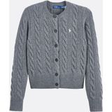 POLO RALPH LAUREN - Vest - Donkergrijs - Kabeltricot - Wol en Kasjmier