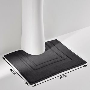 Badmat, voor aan WC/lavabo 1100g/m2, Zavara LA REDOUTE INTERIEURS.  materiaal. Maten 40 x 50 cm. Zwart kleur