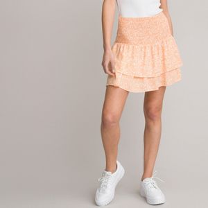 Soepele rok met smokwerk en volants LA REDOUTE COLLECTIONS. Viscose materiaal. Maten 18 jaar - 168 cm. Andere kleur