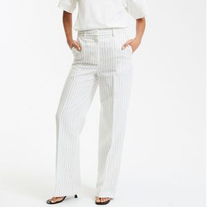 LA REDOUTE COLLECTIONS - Loose Broek - Blauw - Linnen - Hoge Taille - Gestreept