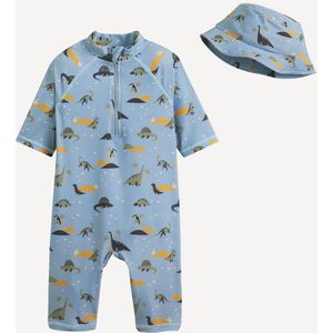 LA REDOUTE COLLECTIONS - Bedrukt Zwempak en Bucket Hat - Dinosaurusprint - UV-bescherming
