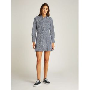 TOMMY JEANS - Hemdjurk - Blauw - Katoen - Gestreept Motief