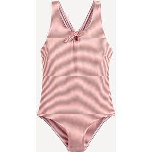 LA REDOUTE COLLECTIONS - Gestreept Badpak - Roze/Ecru - 80% Polyamide, 20% Elasthan