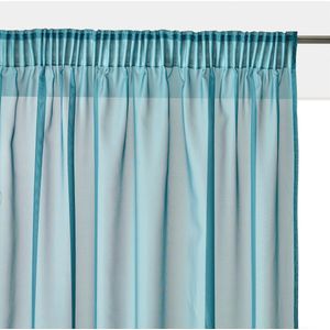 Limpo - Glasgordijn - Petrol Blauw - 100% Polyester - Aangerimpeld Biesje