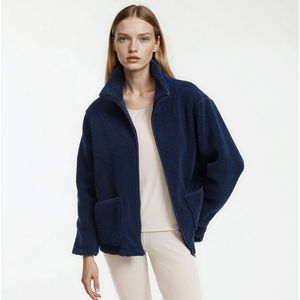 Homewear vest in sherpa LA REDOUTE COLLECTIONS. Fleece tricot materiaal. Maten S. Blauw kleur