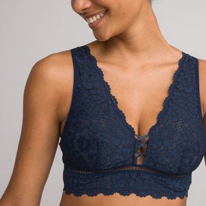 La Redoute Collections - Bralette BH Signature - Marineblauw - Kant