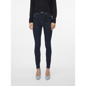 Skinny jeans, hoge taille VERO MODA. Denim materiaal. Maten L / L30. Blauw kleur