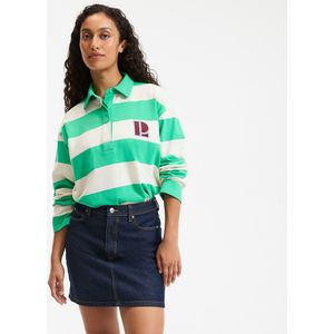LA REDOUTE COLLECTIONS - Gestreept T-shirt - Groen - Lange Mouwen - Polokraag
