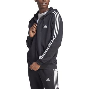 Zip-up hoodie in molton, Essentials ADIDAS SPORTSWEAR. Katoen materiaal. Maten 4XL. Zwart kleur