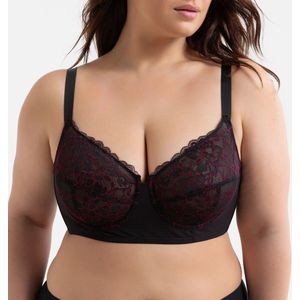 Bustier BH in kant LA REDOUTE COLLECTIONS PLUS. Kant materiaal. Maten 120C FR - 105C EU. Zwart kleur