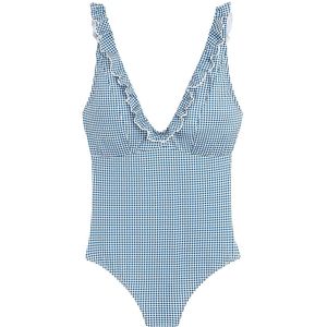 EMILE & IDA X LA REDOUTE - Badpak - Vichy Motief - Ballerinastijl - Volant aan het Decolleté