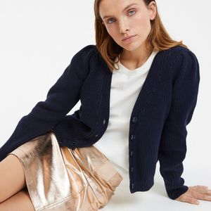 LA REDOUTE COLLECTIONS - Kort Vest - Marineblauw - Katoen