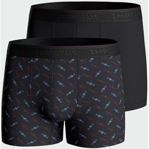 Set van 2 effen boxershorts en 1 bedrukt IMPETUS. Katoen materiaal. Maten XXL. Zwart kleur