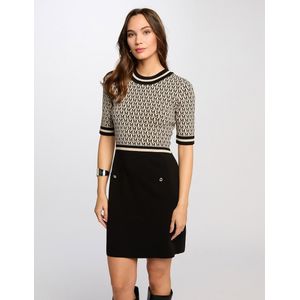 MORGAN - Korte Aansluitende Jurk - Zwart - Tricot - Viscose Materiaal