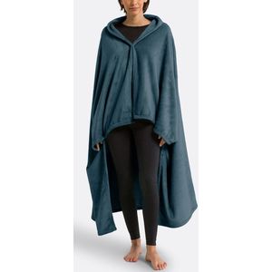 Javi - Fleece Plaid Met Mouwen - Inktblauw - Gerecycled Polyester