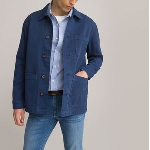 Workwear jas in katoenen keperstof LA REDOUTE COLLECTIONS. Katoen materiaal. Maten 3XL. Blauw kleur