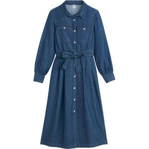 LA REDOUTE COLLECTIONS - Lange Hemdjurk - Stoned Blauw - Katoen