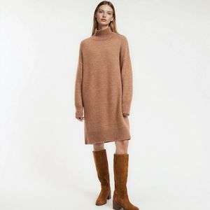 LA REDOUTE COLLECTIONS - Trui-jurk - Kort - Lange Mouwen - Beige