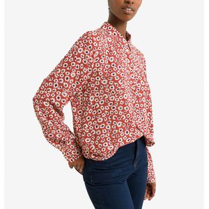 Blouse met bloemenprint VERO MODA. Viscose materiaal. Maten XS. Rood kleur