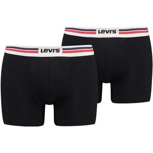 Set van 2 effen boxershorts LEVI'S. Katoen materiaal. Maten XXL. Zwart kleur