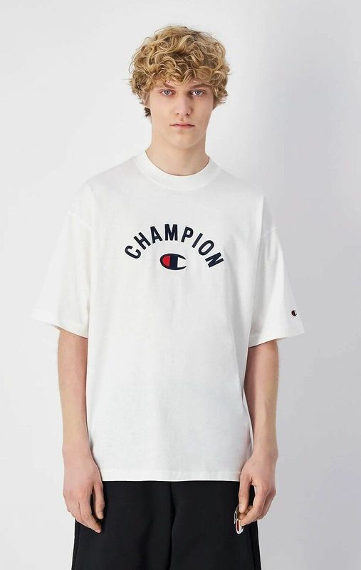 CHAMPION - T-shirt - Wit - Katoen - Korte Mouwen