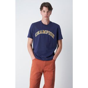 CHAMPION - T-shirt - Blauw - Katoen - Groot Logo