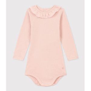 Romper met lange mouwen en kraag PETIT BATEAU. Katoen materiaal. Maten 3 jaar - 94 cm. Roze kleur