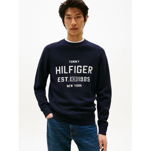 Tommy Hilfiger - Crewneck Sweater - Blauw - Heren - Gebreide Trui - 100% Katoen