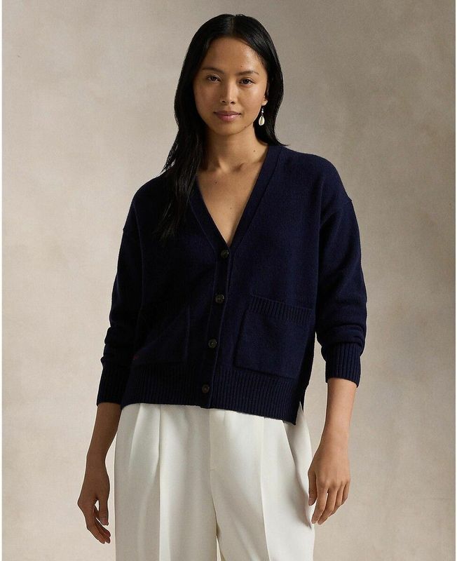 POLO RALPH LAUREN - Vest - Blauw - Wolmix - Knoopsluiting