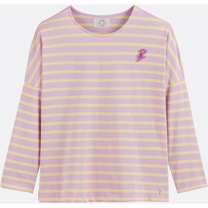 Losvallend marineshirt met lange mouwen FILLY DES PETITS HAUTS. Katoen materiaal. Maten 1(S). Violet kleur