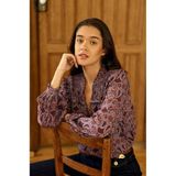 LA PETITE ÉTOILE - BLOEMA - Blouse - Violet - V-hals - Lange Mouwen