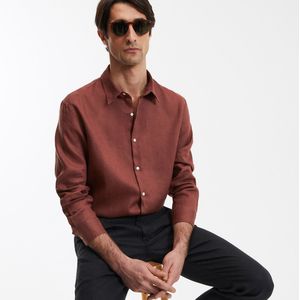 CARL LA REDOUTE COLLECTIONS - Recht Overhemd - Kastanje - Linnen