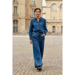 LA PETITE ÉTOILE - PRESLEY - Broek - Blauw - Lyocell met Wijde Pijpen