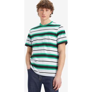 LEVI'S - Gestreept T-shirt - Groen - Katoen - Korte Mouwen