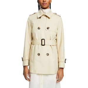 Halflange trenchcoat met ceintuur ESPRIT. Polyester materiaal. Maten M. Beige kleur