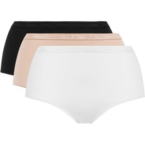 Set van 3 midi-slips in biologisch katoen PLAYTEX. Katoen materiaal. Maten 42 FR - 40 EU. Zwart kleur