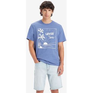 Levi's - Relaxed Fit T-shirt - Blauw - Katoen