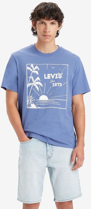 Levi's - Relaxed Fit T-shirt - Blauw - Katoen