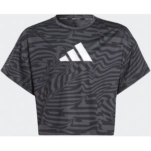 Cropped T-shirt met korte mouwen ADIDAS SPORTSWEAR. Katoen materiaal. Maten 9/10 jaar - 132/138 cm. Zwart kleur