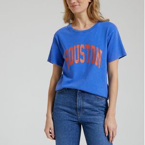 T-shirt met tekst FREEMAN T. PORTER. Katoen materiaal. Maten M. Blauw kleur