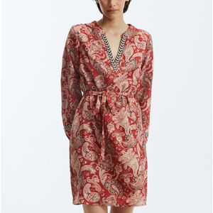 VERO MODA - Korte Jurk - Bedrukt - Rood - Polyester