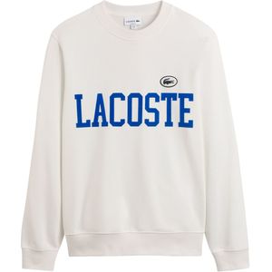 Sweater met ronde hals en logo, in molton LACOSTE. Katoen materiaal. Maten L. Wit kleur