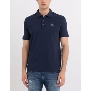 Rechte polo met korte mouwen REPLAY. Katoen materiaal. Maten L. Blauw kleur