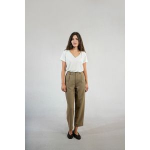 Rechte broek met plooien MOLLY BRACKEN. Polyester materiaal. Maten XS. Groen kleur