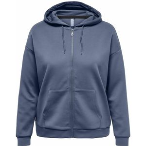 Zip-up hoodie Lounge Curvy ONLY PLAY. Polyester materiaal. Maten 40/42 FR - 38/40 EU. Blauw kleur