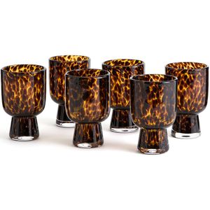 Set van 6 glazen op voet in amberkleurig glas, Fauvita LA REDOUTE INTERIEURS. Glas materiaal. Maten één maat. Kastanje kleur