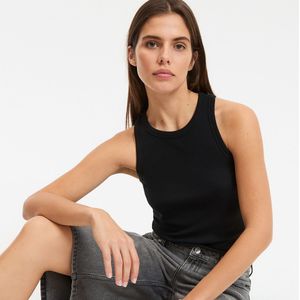 LA REDOUTE COLLECTIONS - Mouwloos Onderhemd - Zwart - Katoenmix